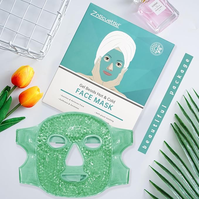 ZNÖCUETÖD Face Ice Mask Facial Ice Packs Gel Hot Cold Compress for Post Oral, Dental, Nose,Facelift Plastic Cosmetic & Laser Surgery Recovery Puffiness Swelling Dark Circles & Headaches