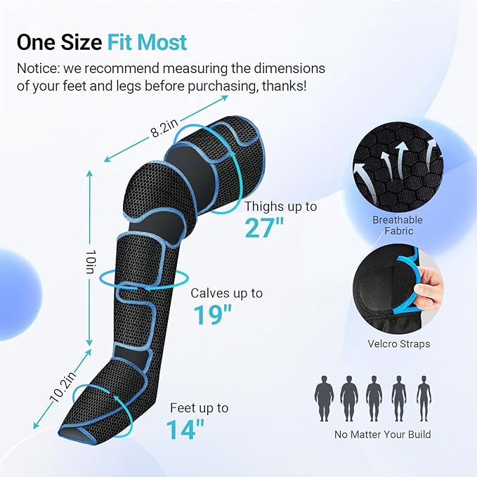 Leg Massager with Heat, FSA Eligible HSA Air Compression Leg Massager for Blood Circulation and Pain Relief,Muscle Fatigue,Cramps,Swelling and Edema