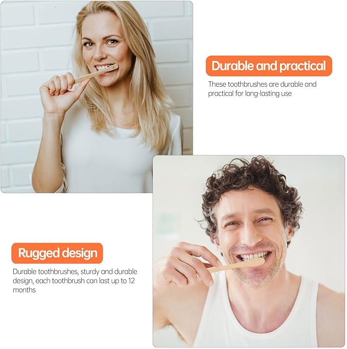 Mipcase 20Pcs Set Natural Toothbrushes Small Head Soft Bristles Black and Light Toothbrushes Eco-Friendly for Home Oral Care and Bathroom Supplies