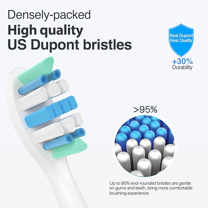 Electric Toothbrush Heads for Philips Sonicare Replacement Heads C1,C2,4100, Replacement Brush Head Compatible with Phillips Sonicare Electric Toothbrushes C2,C1, for Philips Sonic Care Brush,8 Pcs