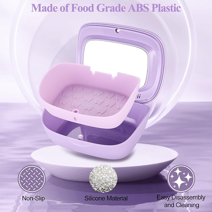 Double Layer Retainer Case With Mirror, Retainer Holder With Remover Tool And Cleaning Brush With Vent Holes Compatible With Aligner Case