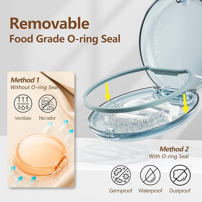 Retainer Case, Large Teeth Night Guard Cases, Slim Aligner Case Holder for Teenage, Adult, Portable Frosted Dental Braces Cases for Travel, School, Office
