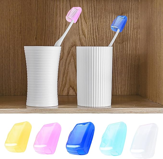 Toothbrush Caps – 5 Piece Dustproof Case, Compact Travel Cover Set, Durable Protective Shell for Hygienic Storage, Lightweight Fit Design | Great for keeping brush heads clean during trips