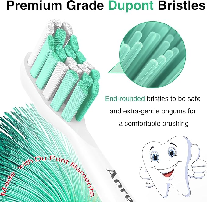Aoremon Toothbrush Replacement Heads for Philips Sonicare Replacement Heads - Standard Toothbrush Head Compatible with Most Phillips Sonicare Click-on Electric Toothbrushes