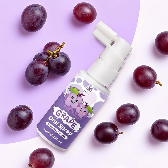 Kids Oral Spray, Toddler Toothpaste Helper for Daily Oral Care and Fresh Breath,Fruit-Flavored, Probiotic Oral Spray for Child (1Pack, Grape)