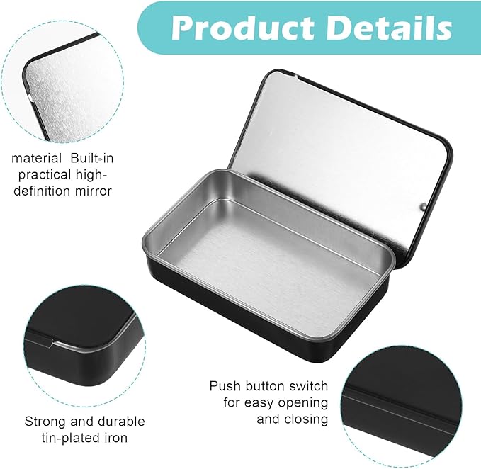 4Pack Dental Floss Portable Case Black Travel Floss Box Tooth Pick Dispenser Refillable Glide Toothpick Storage Container Storage Compact Glide Flosses Organize for Travel Dates Dinners Hotels Outdoor