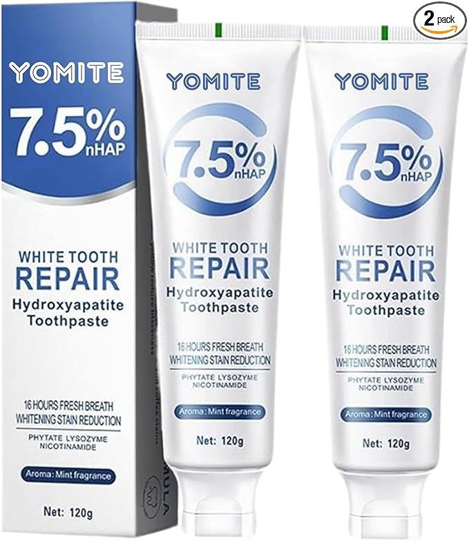Hydroxyapatite Toothpaste for Whitening & Sensitive Teeth – 2 PCS Nano Hydroxyapatite Toothpaste for Daily Enamel Care