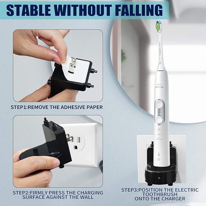 Wireless Replacement Charger Base Compatible with Philips Sonicare Electric Toothbrush，Toothbrush Charger for Philips HX6100, HX3000, HX6000, HX8000, HX9000,Portable, IPX7 Waterproof