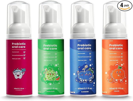 Fluoride Free Foam Kids Toothpaste - ELOTAME Toddler Natural Whitening Toothpaste with Mix Mint Flavor,Travel for U Shaped Toothbrush