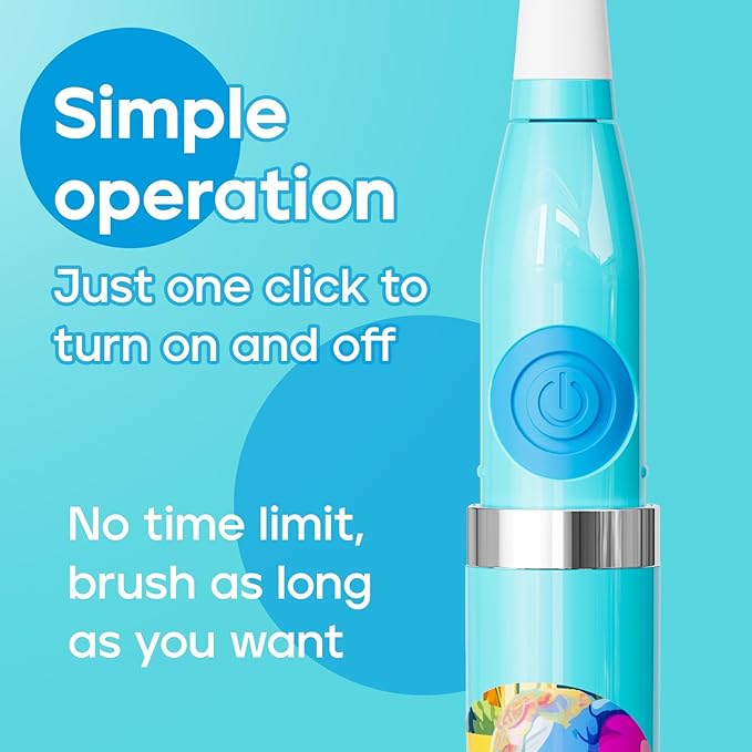 SEAGO SG-505 Travel Electric Toothbrush, Portable Toothbrush, 24,000 VPM, IPX7 Waterproof, 8 Brush Heads (Soft & Tilted Bristles), Battery-Powered for Adults, On-The-Go (Thai Design, Made in Thailand)