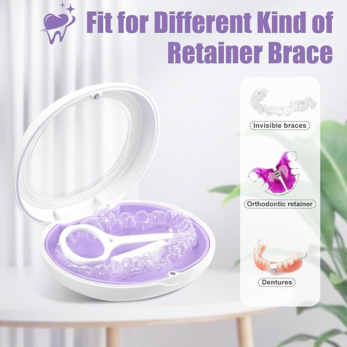 Retainer Case,Aligner Case,Compatible with Invisalign,Aligner,Contain Remover Tool,Chewies,Cute Retainer Case