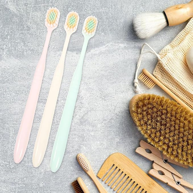 Soft Bristle Toothbrushes Wide Thin Head 9pcs Manual Toothbrushes for Home Use Gum Care Adult Oral Hygiene