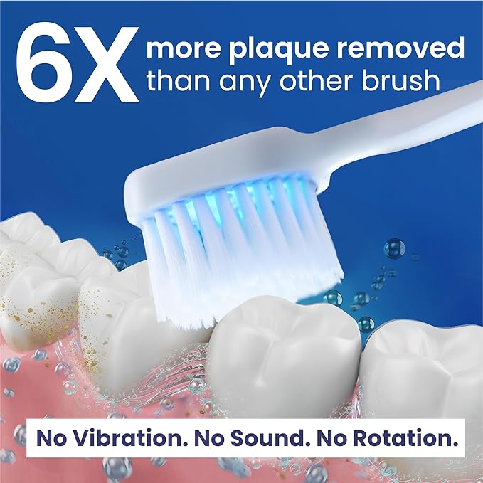 Lite Extra Soft Toothbrush for Sensitive Gums - Soft Bristle BioElectric Toothbrush for Braces Care - Non Vibrating Plaque Remover for Teeth - Orthodontic & Periodontal Teeth Cleaning Brush