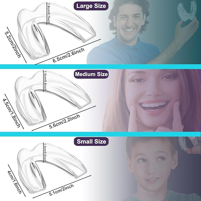 Kids Mouth Guard Moldable (4 Pack Blue) & Disposable Mouth Guard (8 pcs) for Grinding & Clenching Teeth | Comfortable Nighttime Protection Guard | Including Hygiene Case & Mask with Gel Ice Pack
