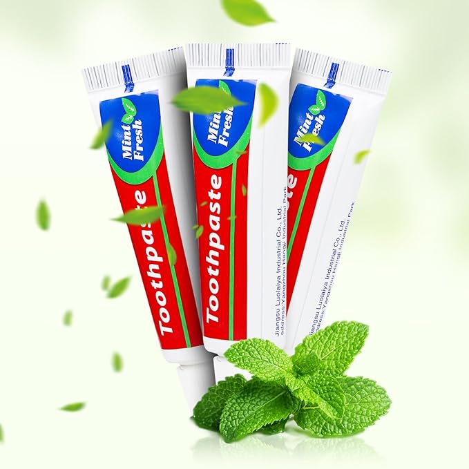 15 Tubes Bulk Travel Size Toothpaste,Miniature 0.88oz(25g) Small Toothpastes Travel Size Bulk 1.3x3.93 inches Peppermint Mini Disposable Toothpaste for Hotel,Guests,Homeless,Charity