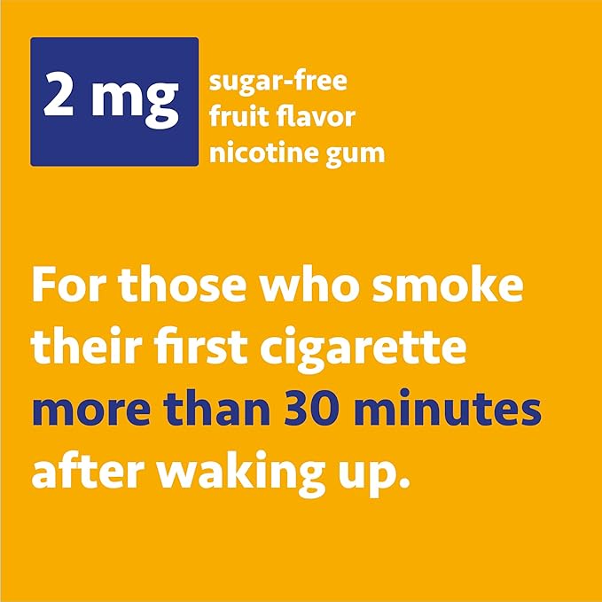 Wellness Basics Nicotine Gum 2mg | Stop-Smoking Aid | Fruit Flavor | 160 Count | Reduces Cravings & Withdrawal Smyptoms
