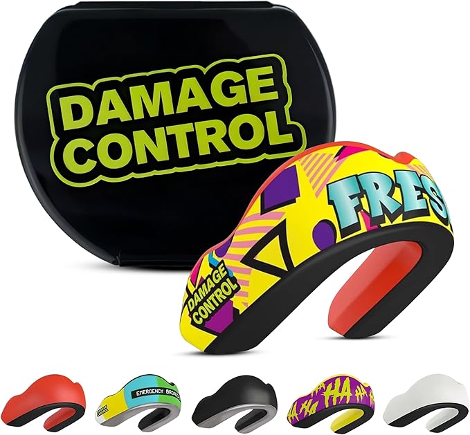DAMAGE CONTROL Extreme Impact Mouth Guard – Sports Mouthguard for Boxing, MMA, BJJ, Hockey, Rugby, Lacrosse, & More – Mouthpiece for Teeth & Jaw Protection, for Youth & Adults (Youth, Fresh)
