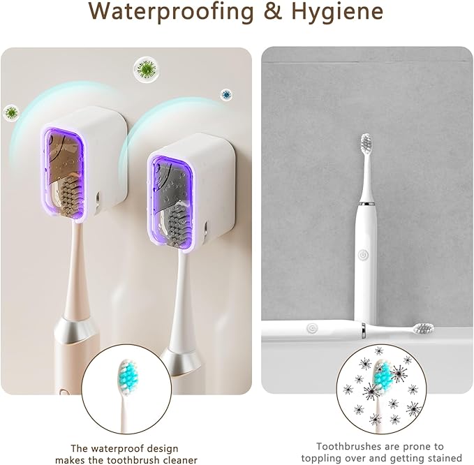 Toothbrush Holder Wall Mounted Toothbrush Holders for Bathrooms, Tooth Brush Holder for Travel and Home, Single Toothbrush Organizer with Cover for Shower 4PCS
