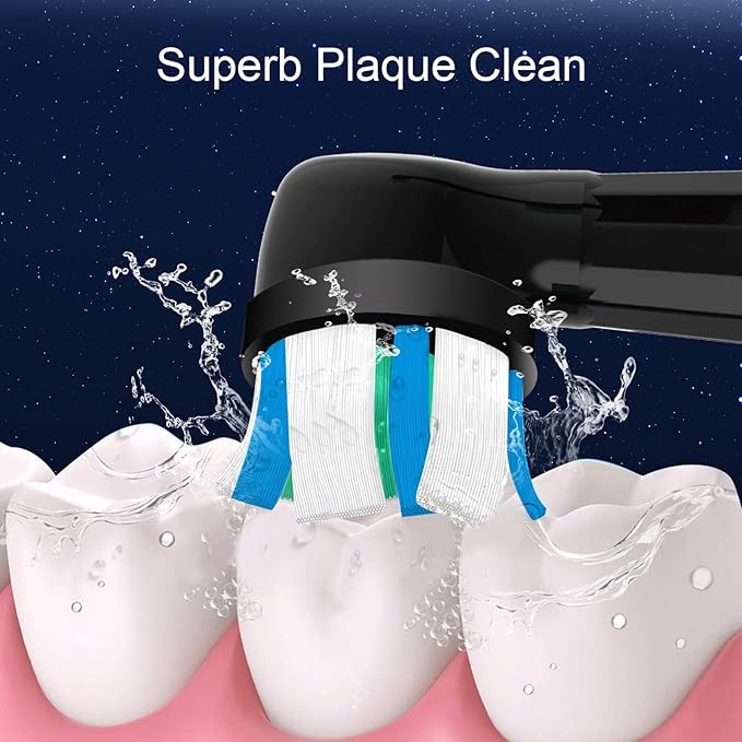 12 Pcs IO Replacement Heads Compatible with Oral B IO 2/3/4/5/6/7/8/9/10/Deep Clean Series Electric Toothbrushs, Toothbrush Heads with Medium Bristles Compatible with Oral B IO (Black)