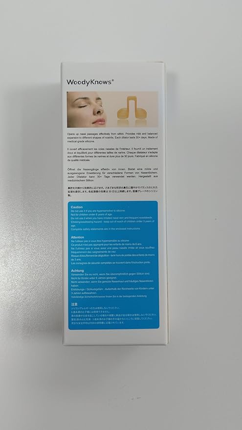 WoodyKnows Super-Support Nasal Dilator, Model Soft and Flexible, Improves Sleep and Sports Airflow, Nasal Congestion and Nose-Related snoring aid (XS 4Pack)
