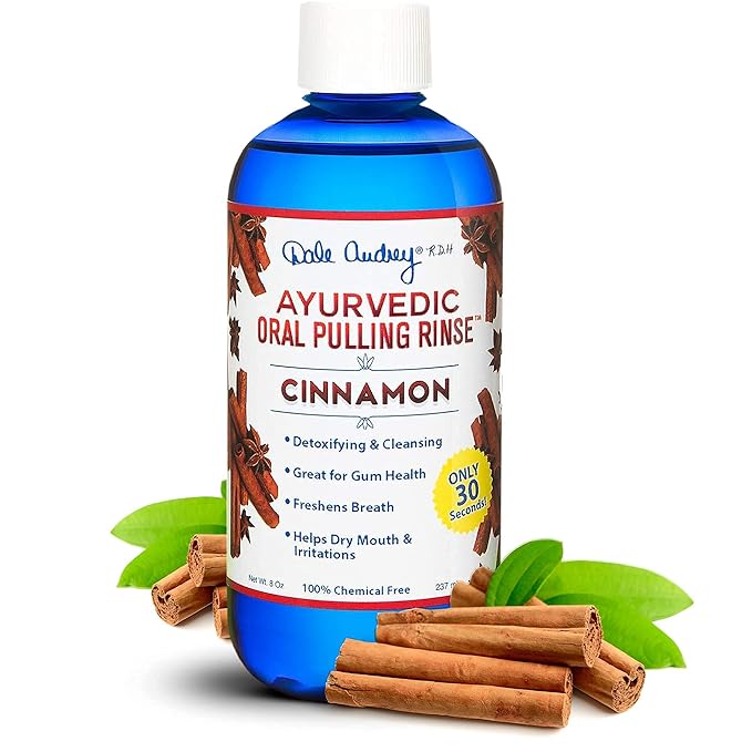 Oil Pulling for Teeth and Gums | Natural Oral Pulling Rinse Mouthwash | Cinnamon Flavor Mineralizing Tooth Paste for Whitening and Sensitive Teeth | Professional Flexible Metal Tongue Brush