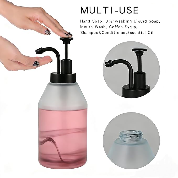 Soap Dispenser Pump Head, Replacement for 1.3in (33 mm) Neck Size Bottles, Rust Proof & Leak Proof for Soap Lotion Bottle Upcycling (Black)