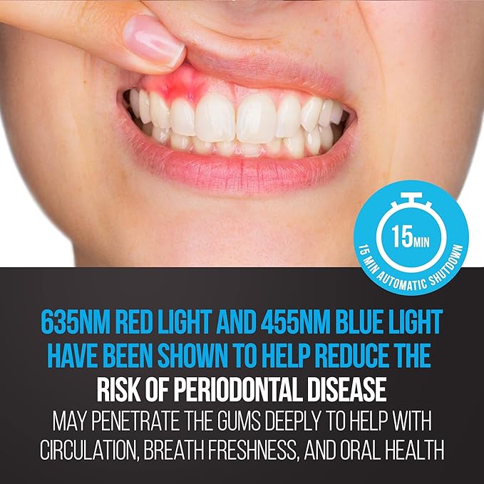 Gum Light, 32 LED Red & Blue Light Gums Sensitive Support and Teeth Whitening Accelerator