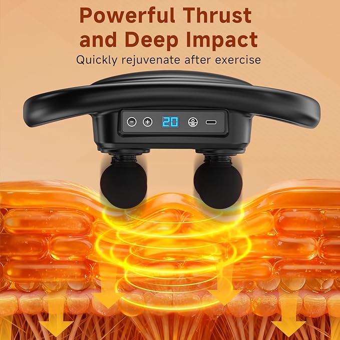 AERLANG Massage Gun Deep Tissue Muscle Massager,Back Massager for Pain Relief,Percussion 6 Heads Massage Tool Handheld Messager with 9 Levels & 4 Modes Christmas Gifts for him her Dad and Mom