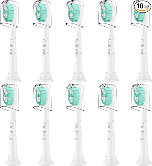 Toothbrush Heads for Philips Sonicare Replacement Heads, C2 Brush Head Compatible with Phillips Sonicare Click-on 4100 5100 6100 Electric Toothbrush, 10 Pack