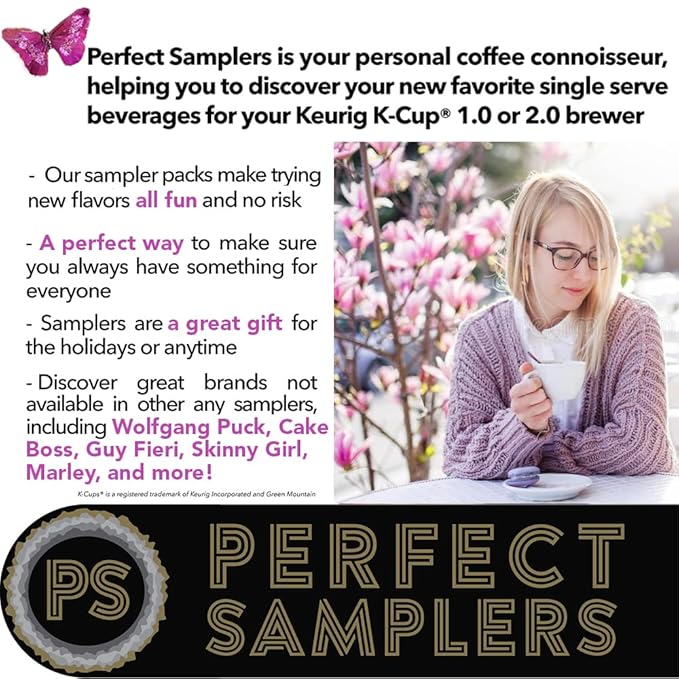 Perfect Samplers Dark Roast Coffee Pods Variety Pack, Strong Bold Coffee & Dark Roast Blends, Dark Roast Coffee Pods for Keurig K Cups Machines, Coffee Sampler 30 Count