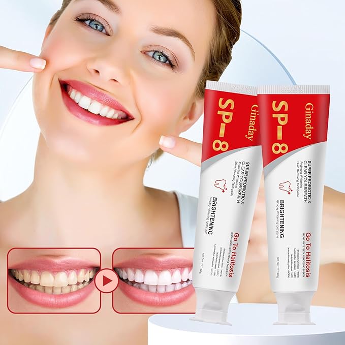 2 Pcs SP-8 Probiotic Toothpaste, Deep Cleaning Care Fresh Breath with Probiotic Oral Microbiot.