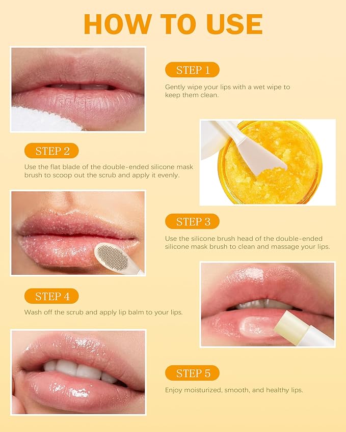 2PCS Turmeric Lip Balm,Hydrating Turmeric Lip Balm with Turmeric Oil For Dark Lips, Long-Lasting Natural Nourishing Balm Moisturizer for Dry, Cracked Lips Exfoliator Scrub Softening Lip Care Set