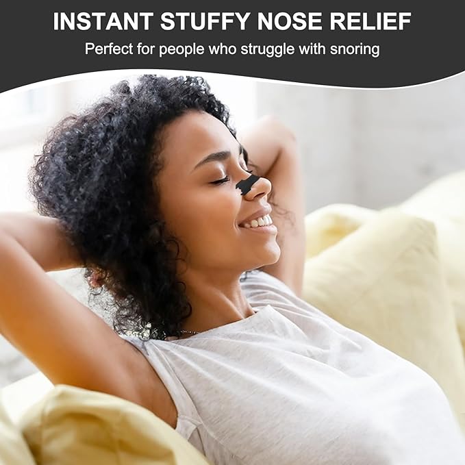 MQ 100ct Nasal Strips for Snoring Black Nose Strips for Breathing Extra Strength Snore Strips to Open Nasal Passages, Relieve Nasal Congestion