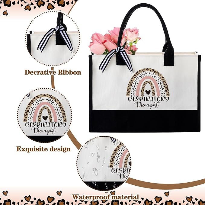 Geiserailie 8 Pcs Christmas Respiratory Therapist Gifts for Women Including Large Tote Bag Cosmetic Bags Tumbler Cup Plush Socks Metal Keychain Card and Envelope for Christmas RRT Thank You Gifts