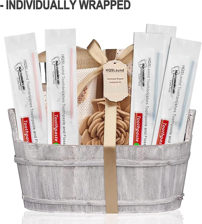 200 Pack Disposable Toothbrushes with Toothpaste Floss Individually Wrapped, 2 Color Toothbrush,10g Toothpaste,Floss Pick,Bulk Toothbrush Kit for Homeless,Airbnb,Hotel,Guest