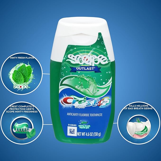 Complete Plus Scope Minty Fresh Liquid Gel CRES.t Toothpaste 4.6 oz (Pack of 2) (Pack of 2)