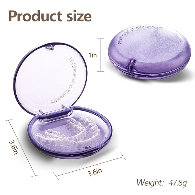 Retainer Case, Large Teeth Night Guard Cases, Slim Aligner Case Holder for Teenage, Adult, Portable Frosted Dental Braces Cases for Travel, School, Office