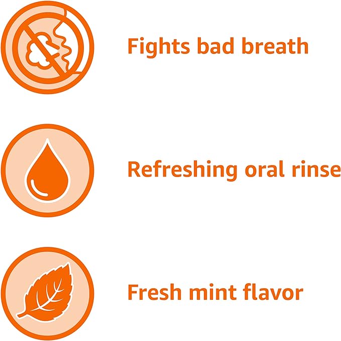 Amazon Basics Fresh Breath Mouthwash, Mint, 33.8 Fl Oz (Pack of 2), (Previously Solimo)