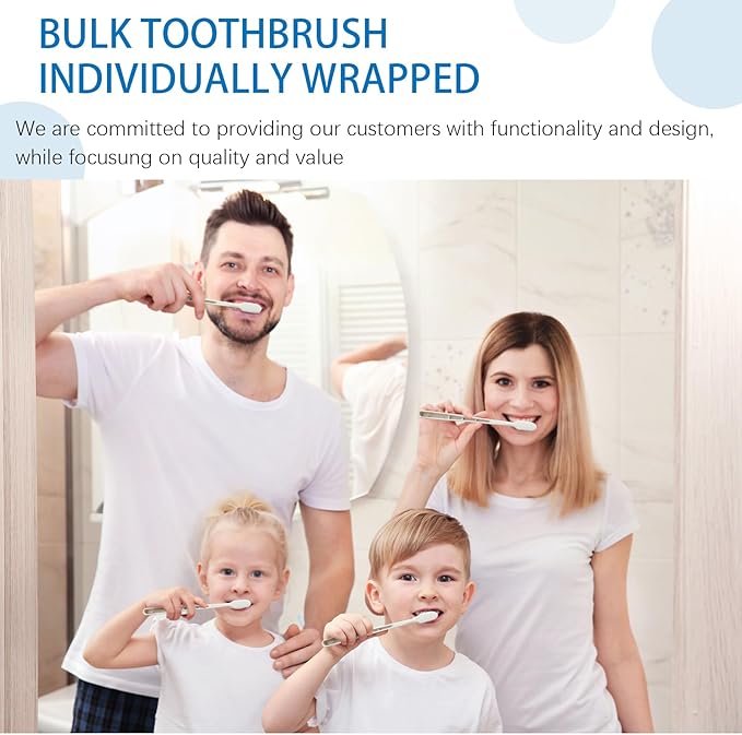 Uiifan 500 Sets Disposable Toothbrushes with Toothpaste Bulk Individually Wrapped Travel Toothbrush Kit Soft Bristle Tooth Brushes Homeless Supplies for Hotel Shelter Nursing Home Charity Donation