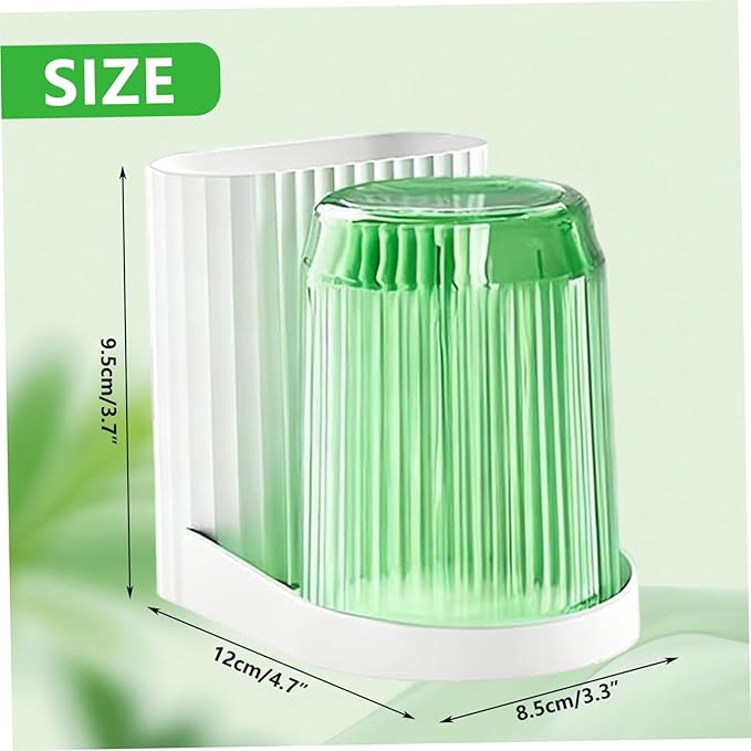 Green Toothbrush Holder, Dust Proof Toothbrush Organizer with Ventilation, Toothpaste Holder Set for Bathroom Organization, Heimdekor