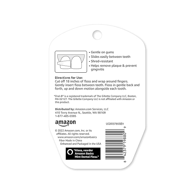 Amazon Basics Extra Comfort Mint Dental Floss, 40 M, 1 Pack