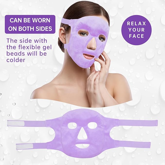 ZNÖCUETÖD Face Ice Mask Facial Ice Packs Gel Hot Cold Compress for Post Oral, Dental, Nose,Facelift Plastic Cosmetic & Laser Surgery Recovery Puffiness Swelling Dark Circles & Headaches