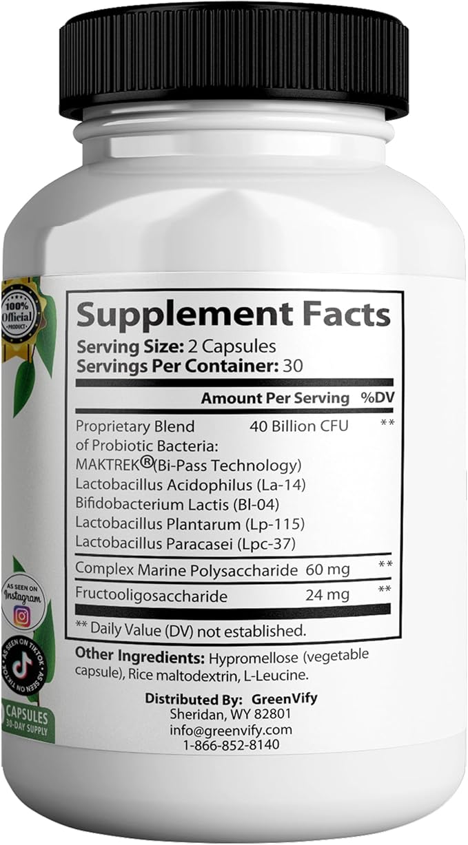 Denta Tonic Max Probiotic Supplement, 40 Billion CFU, 60 Capsules, Supports Oral & Digestive Health (1)