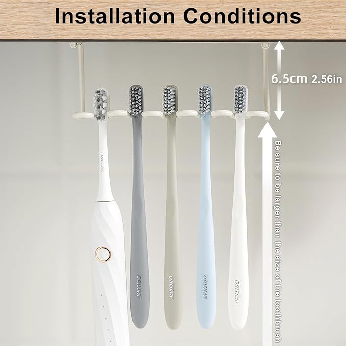 Wall Mount Toothbrush Holder for Shower Metal Toothbrush Stand (Innovative Magnetic Fixation Design), Wallmount 3/5 Slots Bathroom Cabinet Accessories Organizer (3 Slots)