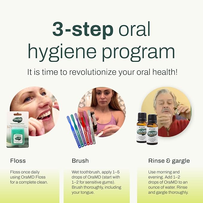 OraMD Original Tooth Oil for Oil Pulling - Healthy Gums, Fresh Breath & Sensitive Teeth Relief - Natural Alternative to Mouthwash (3-Pack)