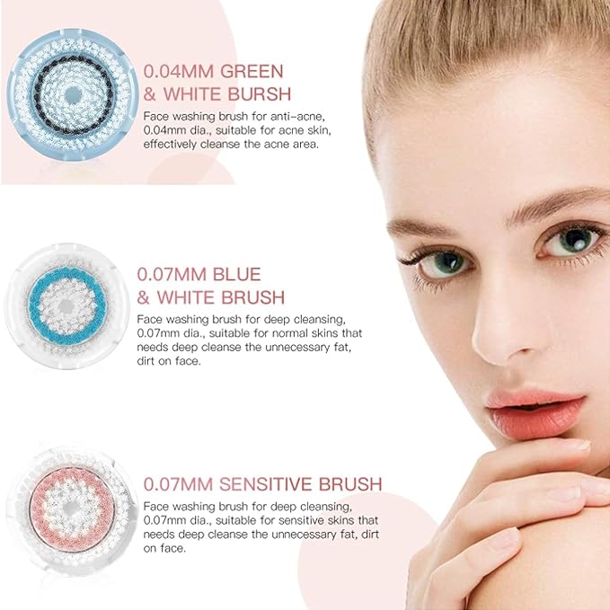Brush Head Replacements Compatible with Clarisonic Mia 1, Mia 2, Smart Profile Uplift and Alpha Fit Face Cleaning Brush Heads (Pink-2Pack)