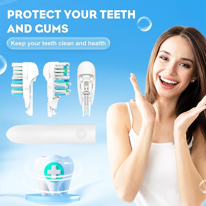 4/8/16 Pcs Electric Toothbrush Replacement Heads Sensitive Dual Clean Rotating Sets Fit for Braun Oral B Cross Action Power 4732 3733 4734 (16)