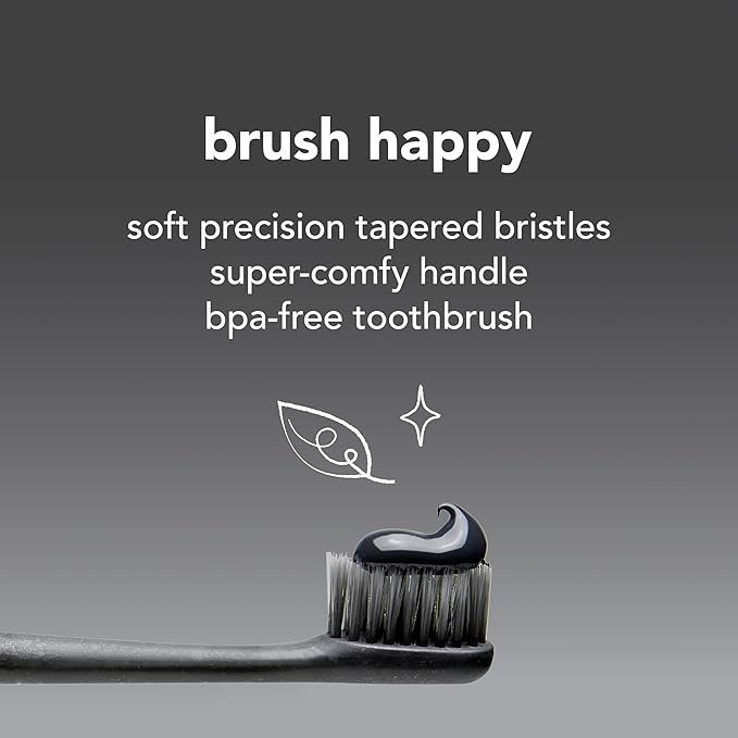 Hello Activated Charcoal Epic Teeth Whitening Fluoride Free Toothpaste and Toothbrush, Fresh Mint and Coconut Oil, Vegan, SLS Free, Gluten Free and Peroxide Free, 4 Ounce (Pack of 2)