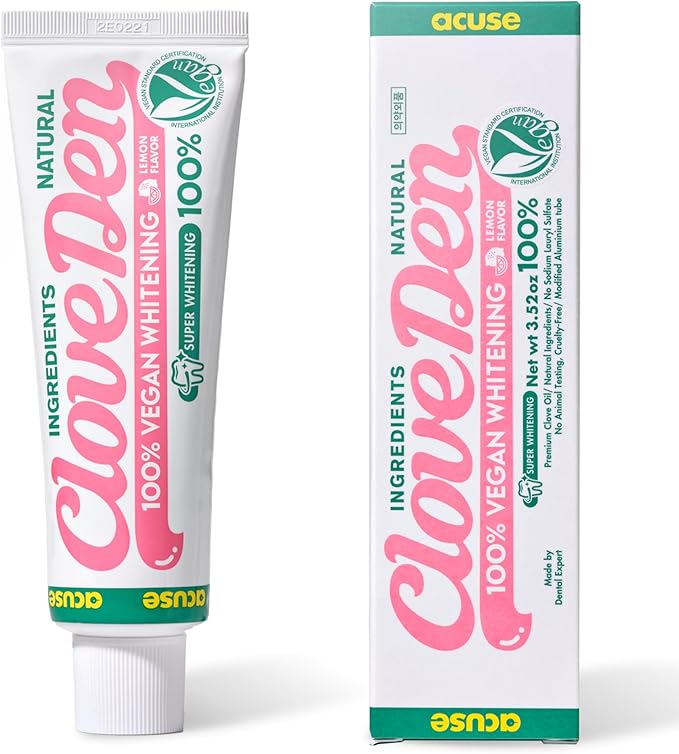 Fluoride Free Vegan Whitening Toothpaste – Hydrogen Peroxide Stain Removal, Hydroxyapatite Enamel Support, Gentle Daily Whitening, SLS-Free, Lemon Mint Freshness, 3.52oz / 100g
