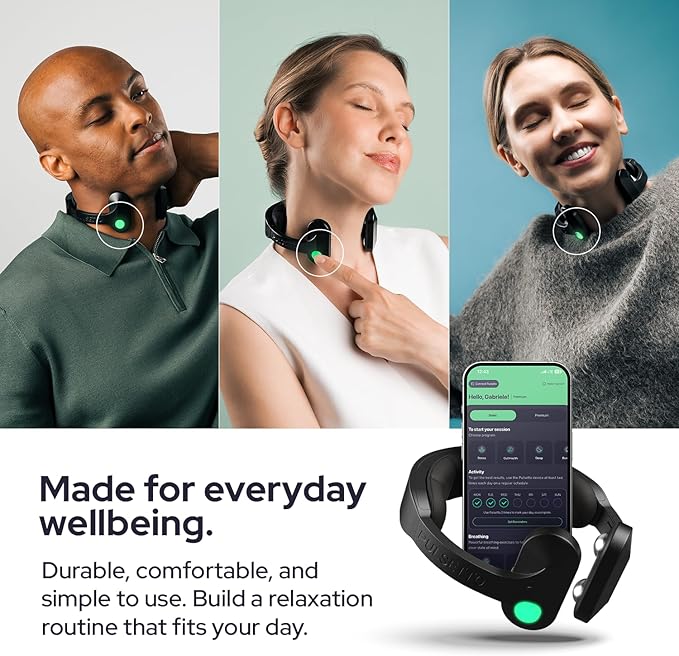 Pulsetto FIT Wellness Wearable with Vagus Nerve Support – Patented Neuro Technology for Relaxation, Stress Balance, Focus, and Restful Sleep